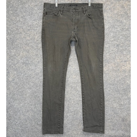 John Varvatos Wight Skinny Jeans Mens 36 36x33 Button Fly Dark Gray Denin Pants - Picture 1 of 14
